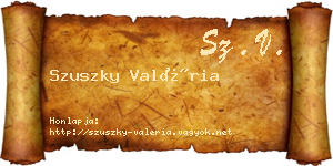 Szuszky Valéria névjegykártya