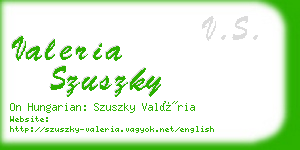 valeria szuszky business card